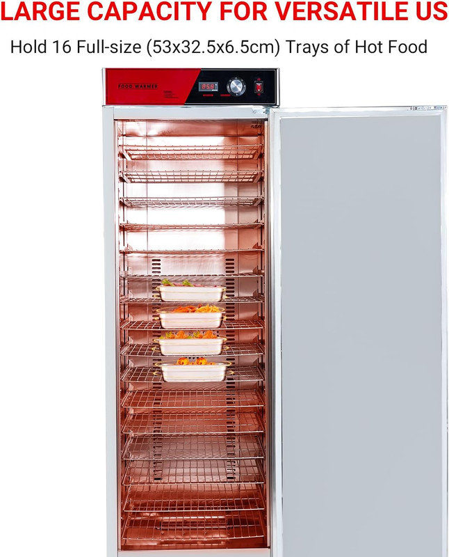 Chauffe-plat en acier inoxydable avec armoire à eau chaude de 850 W et porte de restaurant de 71 po