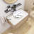 Wall-Mounted Pre-Assembled Plywood Bathroom Vanity With Sintered Stone Top, Drawer, And Round Ceramic Basin, White Oak Woodgrain Color