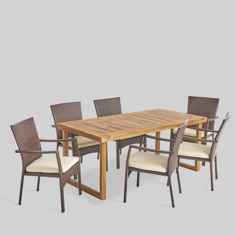 Ensemble repas 7 pièces avec coussins