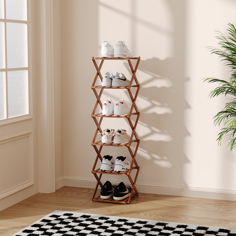 Stackable Shoe Rack, 88cm H x 26cm W x 26cm D, Brown