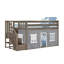 Lit mezzanine simple avec escalier et rideau de jeu Glyndon Kids-675131973-697345409