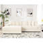 Surdimensionné beige avec velours côtelé et méridienne gauche, méridienne luxueuse, 8 coussins, support stable, salon moderne à assemblage facile-1838318757