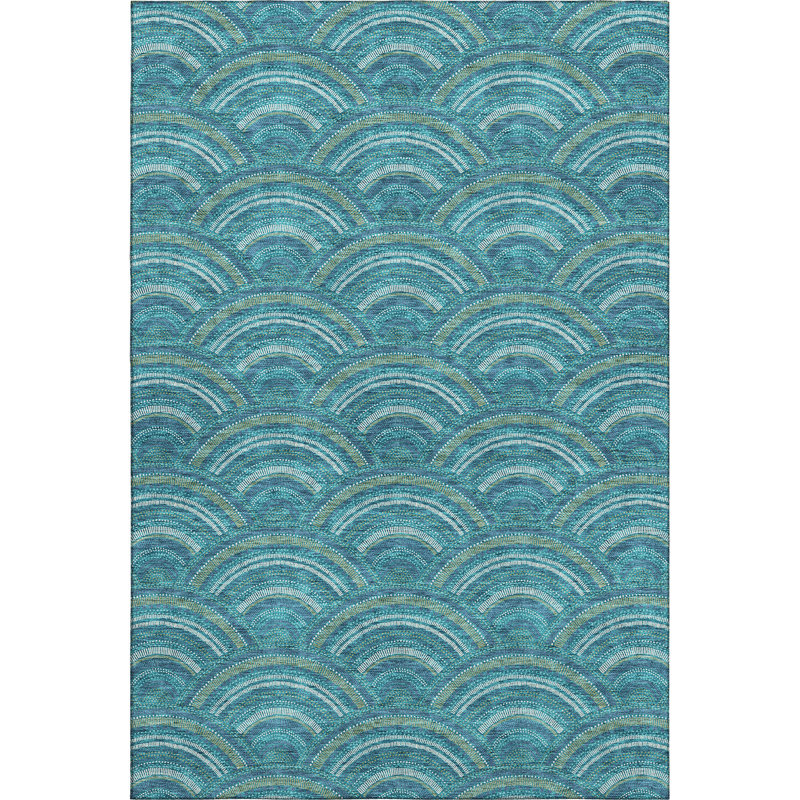 Premium Machine Washable Prisco Teal Rug, Rectangle 10' x 14'