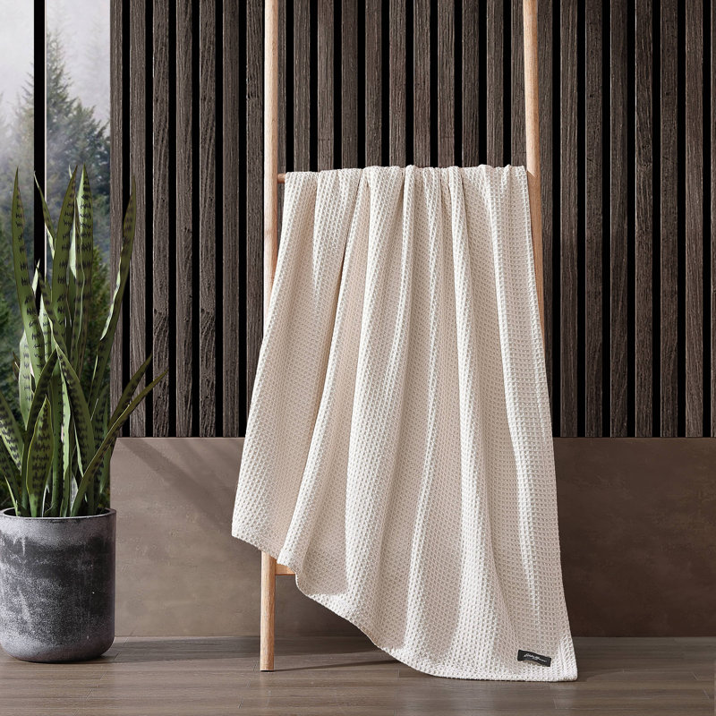 Couverture réversible en coton Eddie Bauer, Lit simple, Beige