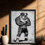 Art encadré noir Bulldog rétro encadré noir-729366211