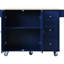 Rolling Mobile Kitchen Island - Solid Wood Top & Locking Wheels. Storage Cabinet With Drawers. Drop Leaf Breakfast Bar. Dark Blue Finish-55147107