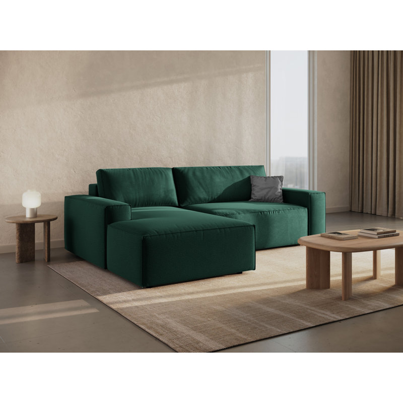 Alisbha 3 Seater Sofa Bed, Green, Left-Hand Facing