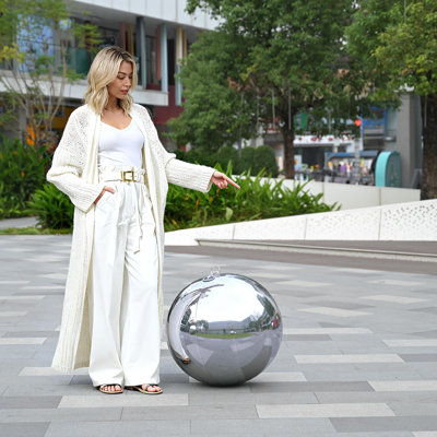  Yescom 20" Inflatable Mirror Ball Giant Reusable Hanging Large Disco Balloon Decoration for Party Wedding Event Concerts Stage Decor Silver