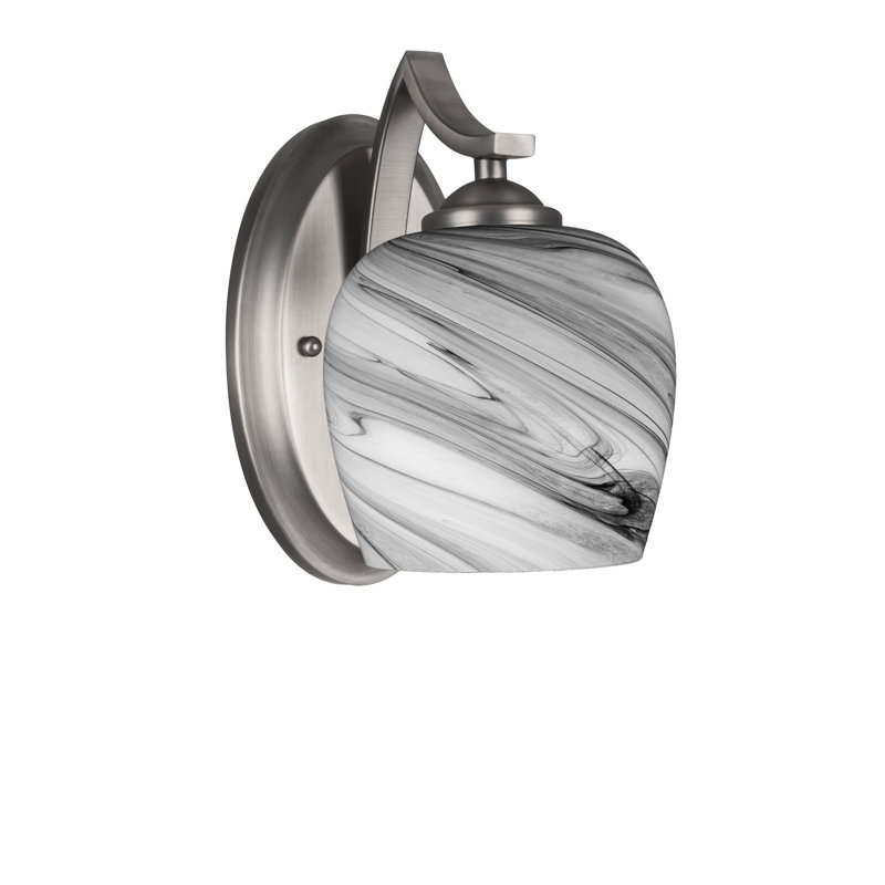 Applique murale Zilo, finition graphite avec verre tourbillon onyx de 6 po