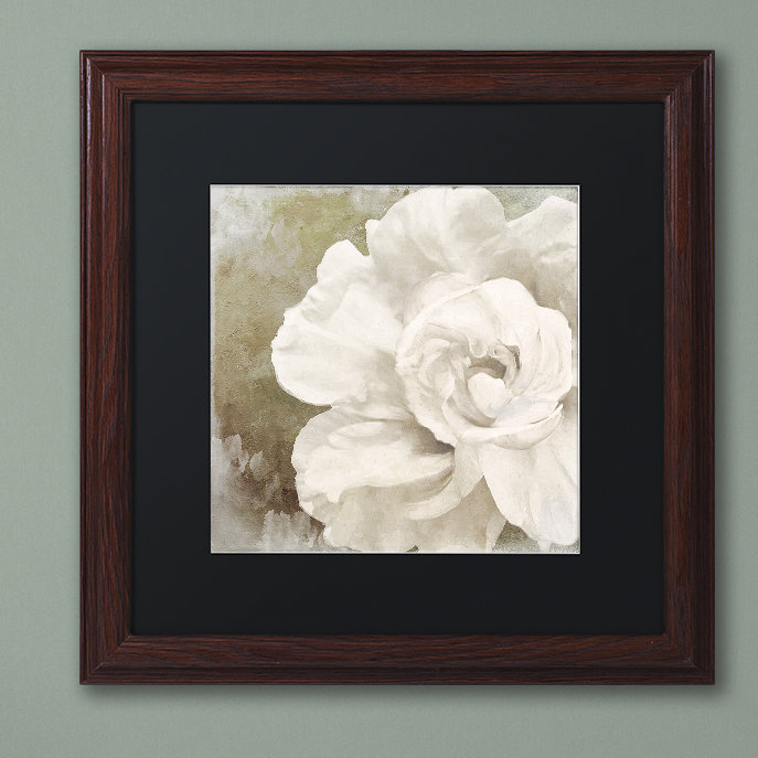 «Petals Impasto II» par Jadaya, reproduction d'art encadrée, Noir, H 16 po x l 16 po x P 0,5 po, Cadre brun