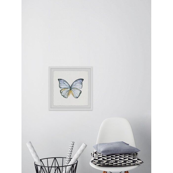 August Grove® Blue Lace Wings Framed On Paper Print & Reviews | Wayfair