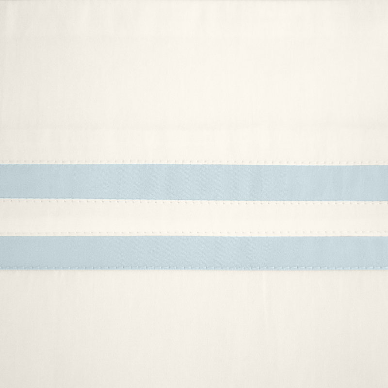 Ribbons Standard Cotton Duvet Cover, Ivory/Sion Blue, California King Duvet Cover