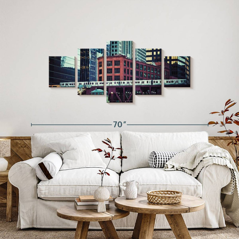 Railway In Chicago, 24" H x 55" W