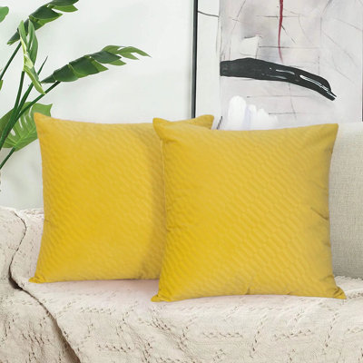 Square Throw Pillow Cover Yellow