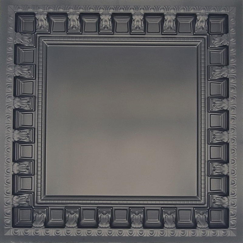 24'' L x 24'' W Coffered PVC Drop-In Ceiling Tile In Black