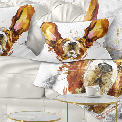 Coussin rigolo à imprimé animal brun