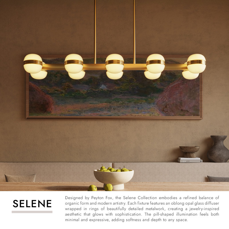 Selene 4-ft Gold dimmable LED Linear Pendant, Brushed Gold