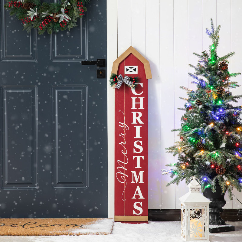 42 "H Christmas" en bois "Merry Christmas" en forme de porche soupir de maison