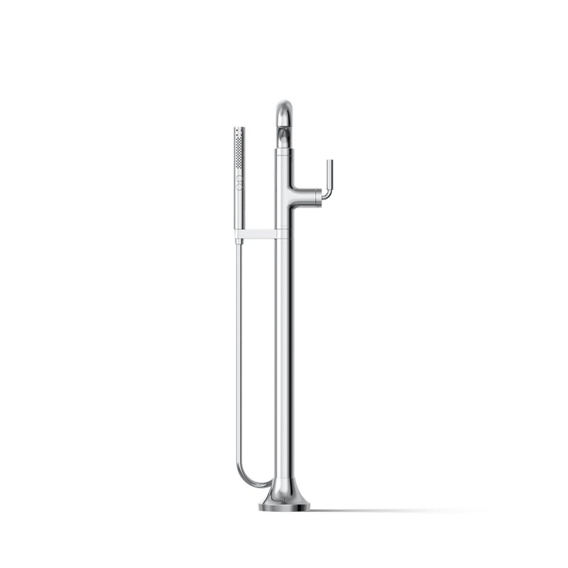 Tone Floor Mounted Clawfoot Tub Faucet, Polished Chrome