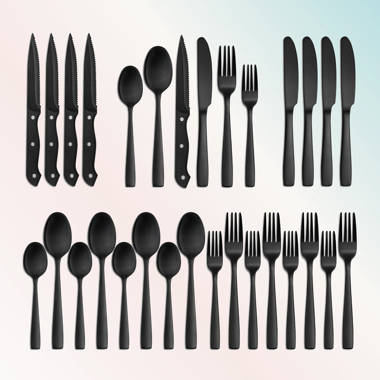 MatteBlack - Stainless Steel Matte Black Silverware Set - Cutlery