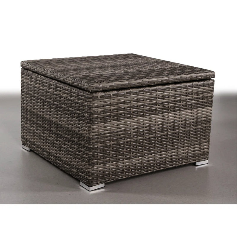 Table modulaire d'extérieur avec espace de rangement - Mélange gris, structure, rouille pour profondeur de 33 po, teinture rouille, jardin