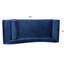 Chaise avec accoudoirs à volutes, tissu de couleur bleue, sièges confortables, mousse, structure intérieure en bois massif, méridienne conique avec pieds en bouleau et bleu, fabrication confortable, rembourrage en mousse, l 68,12 po x P 28,65 po