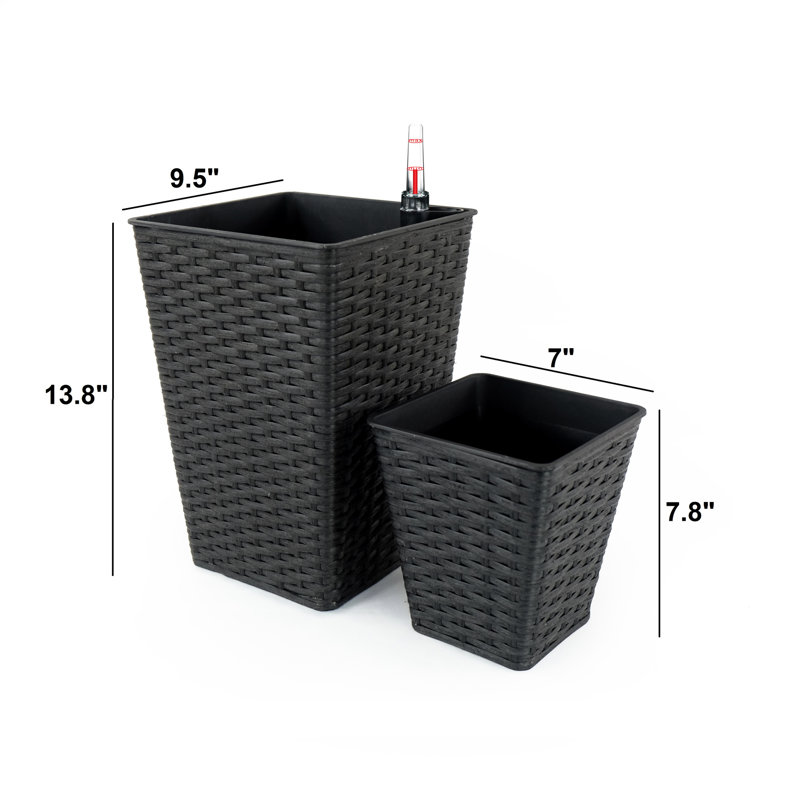 Self-Watering Square Planters - 2 Hand Woven , To Harsh Weather For Indoor And Outdoor Use In , Creating A Calming Atmosphere Indoors Outdoors