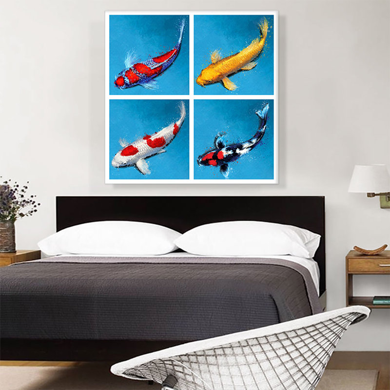 Hikarimoyo Hikarimuji Kinginrin Showa Koi Carp - impression sur toile tendue, H 36 po x l 36 po x P 0,75 po