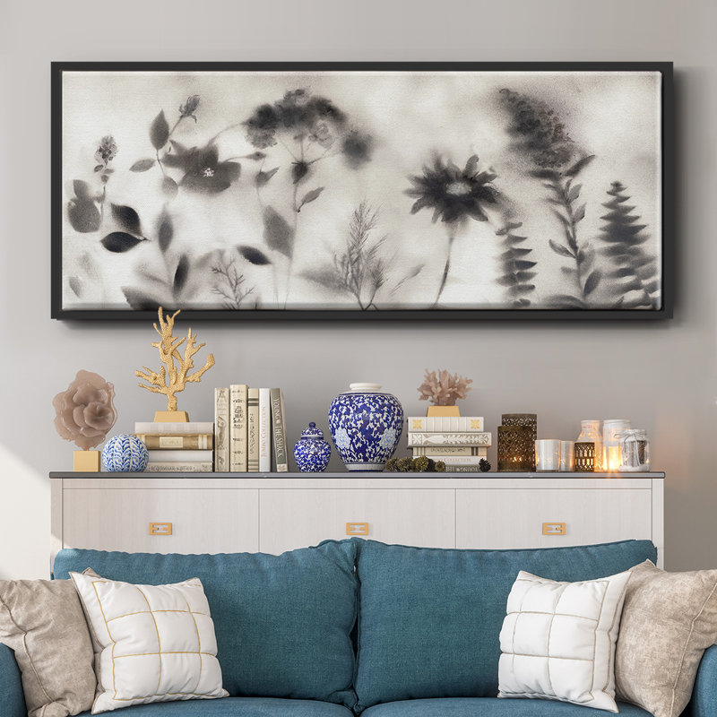Misty Wildflower Morning - toile encadrée, H 8 po x l 20 po