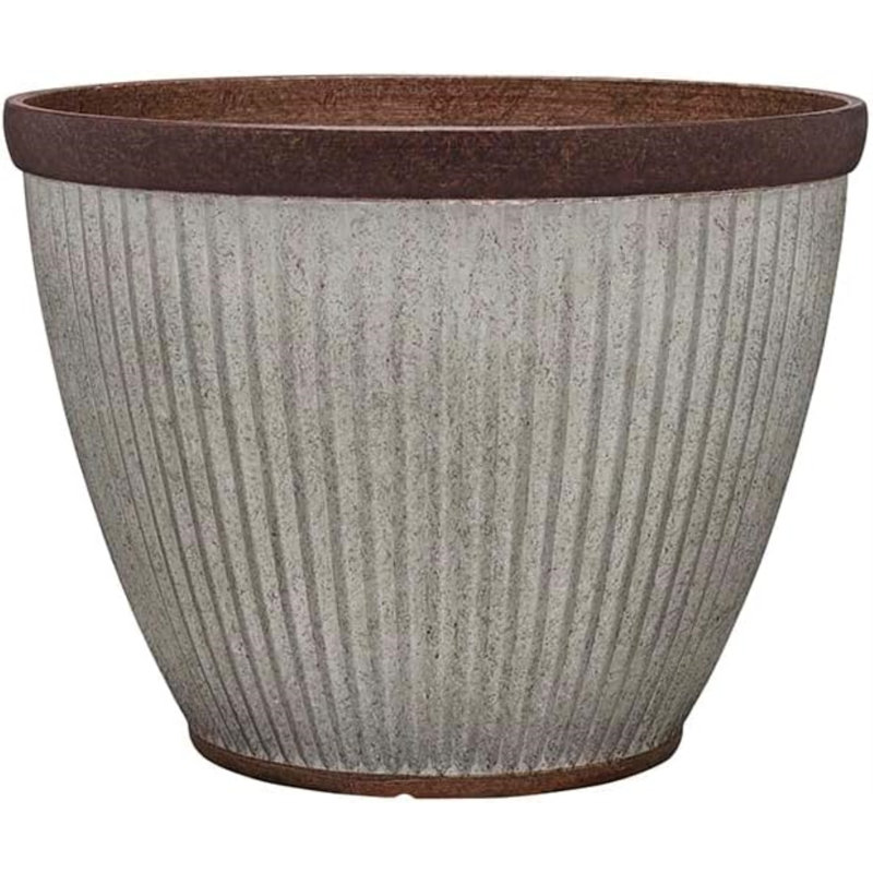 Westlake 20.5" Rustic Brown Resin Outdoor Planter