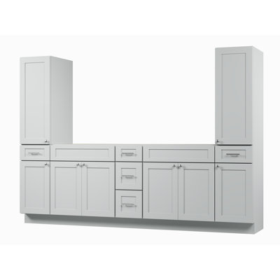 Ensemble de meuble-lavabo double 102 po avec armoire en lin Disar