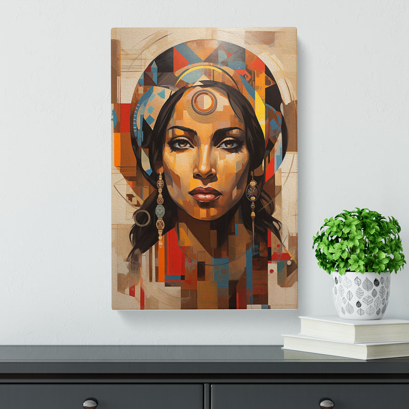 Indian Woman Dadaism - Print on Canvas, 76cm H x 50cm W x 3cm D