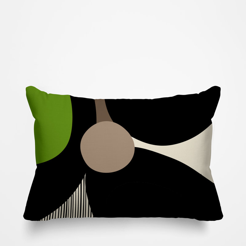 Coussin décoratif intérieur / extérieur en polyester filé Janie, Chartreuse, H 14 po x l 20 po