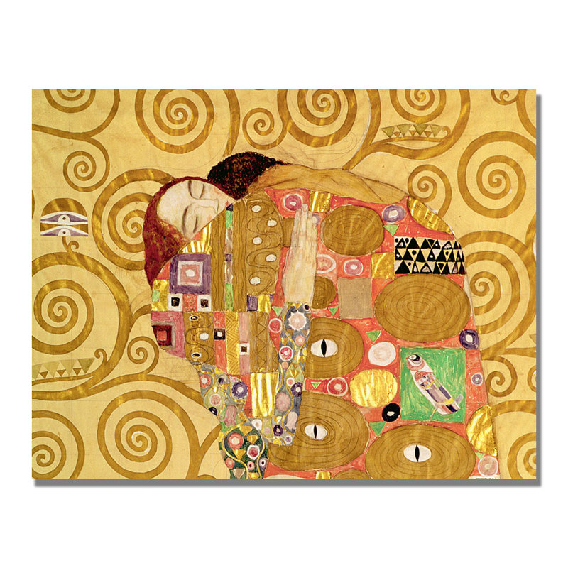 « fulfillment » par gustav klimt,, impression sur toile tendue, H 18 po x l 24 po x P 2 po