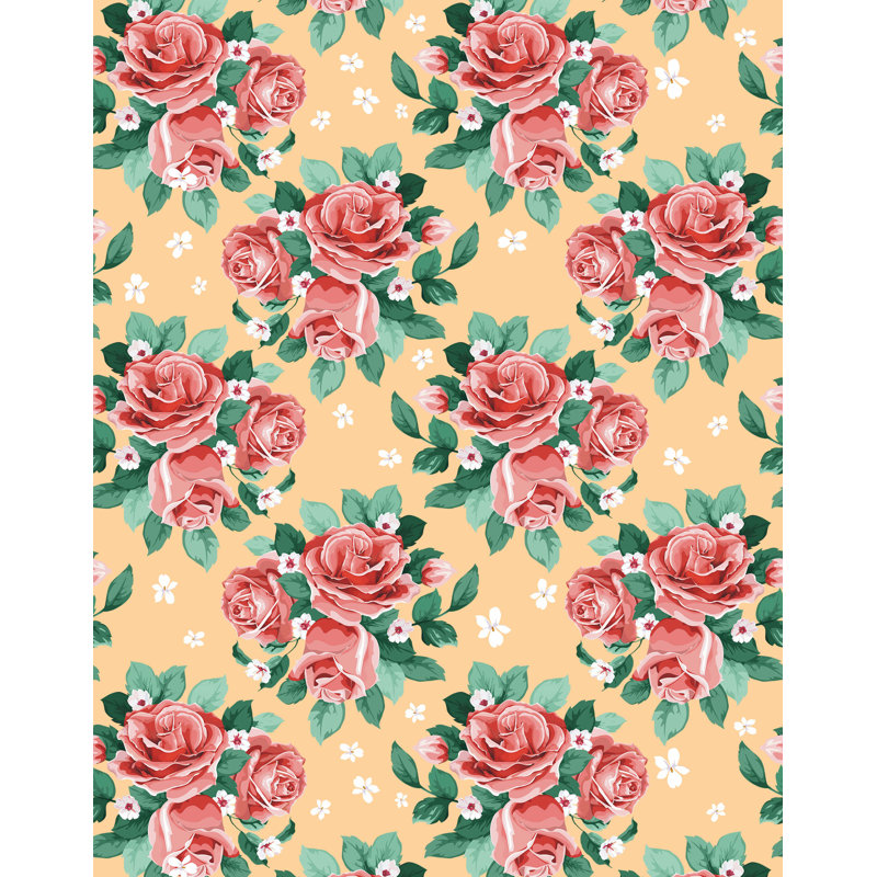 Vibrant Floral Wallpaper, Yellow