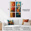 Ensemble de 6 peintures murales orange et rouge Plumeria Vibrant Bouquet-293054305-293054306