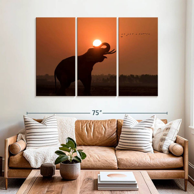 Brampt Elephant Call Silhouette, 42" H x 65" W