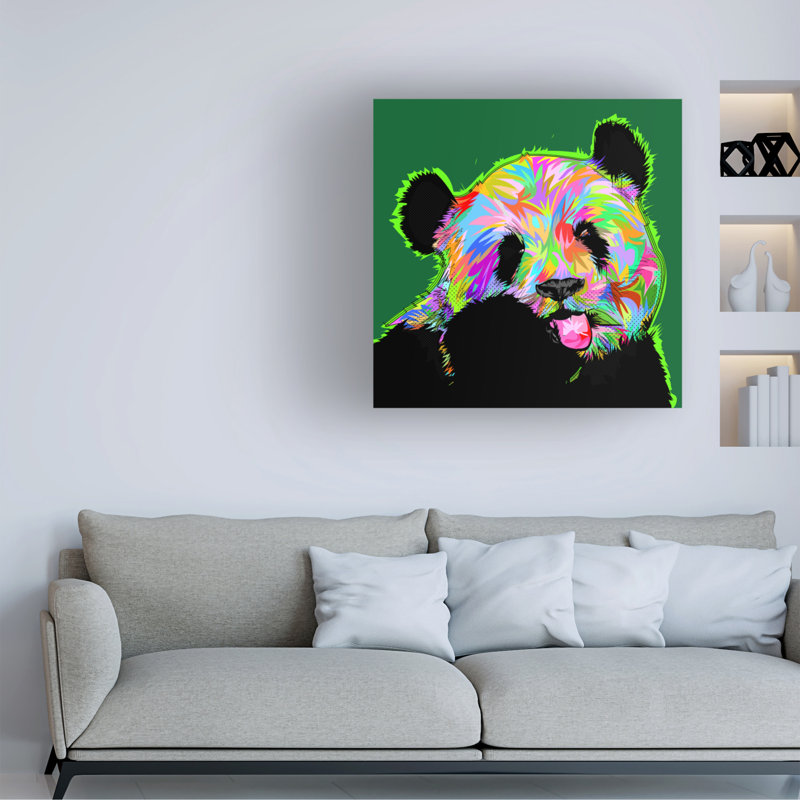 Art sur toile, panda bolognaise, H 14 po x l 14 po
