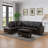 Amielia Faux Leather Sectional-443442138-443442136-443442151
