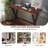 Bar Table, 47.3"L×41.3"H Bar Height Pub Table High Top Rectangular Sofa Console Table Kitchen Dining Coffee Table, For Narrow Space, Living Room, Indoor, Rustic Brown Wood, Industrial Black Metal