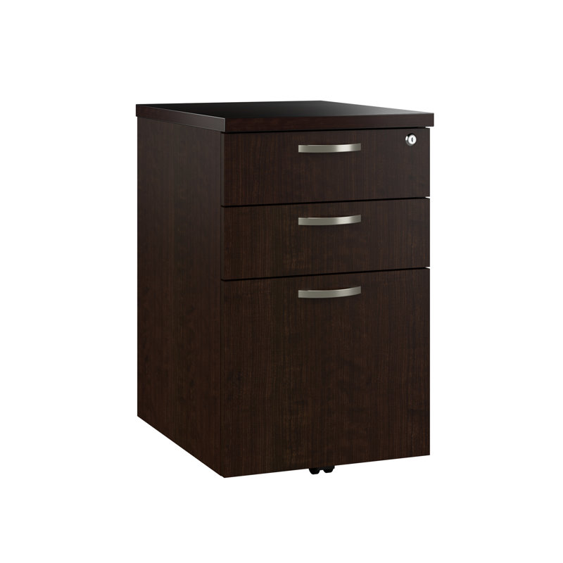 Office In An Hour 16'' Wide 3 -Drawer Mobile File Cabinet, Mocha Cherry