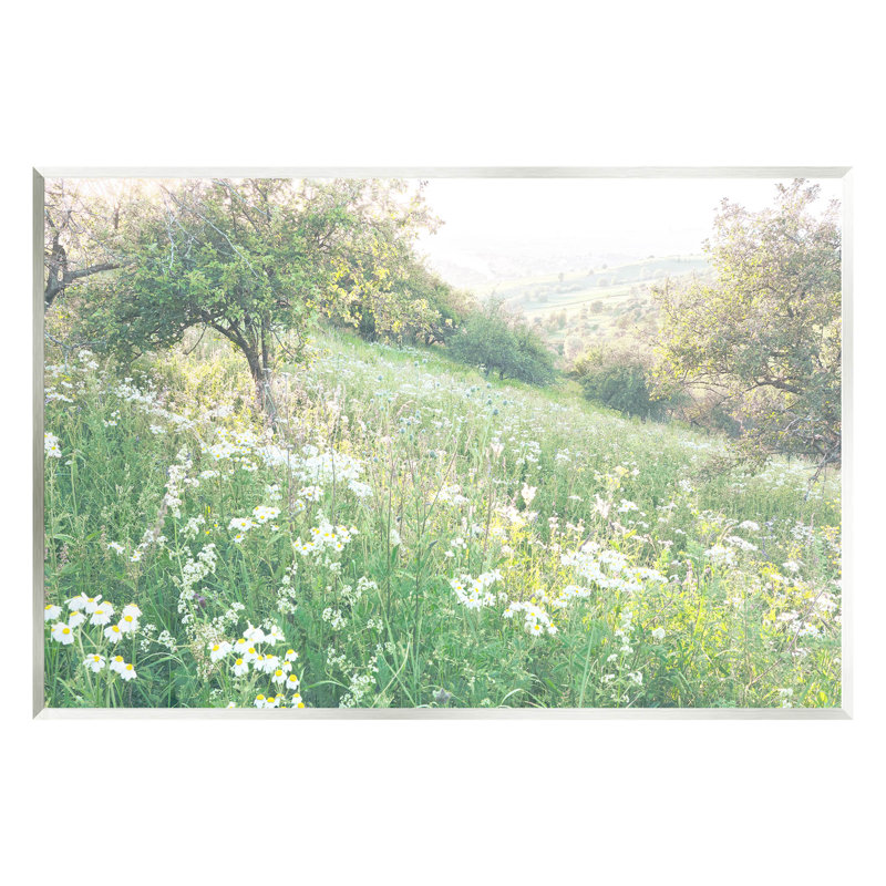 «Spring Meadow Grassland Field», estampe numérique par Leah Straatsma, H 13 po x l 19 po x P 0,5 po, Bois