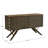 Upton Two-Tone Walnut Finish Rippled Wood Design Server