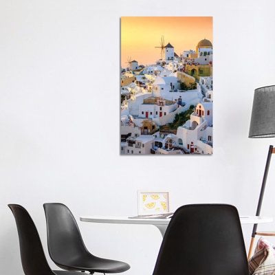 Summer Evenings In Oia Santorini, Greece by Susanne Kremer - Gallery-Wrapped Canvas Giclée on Canvas