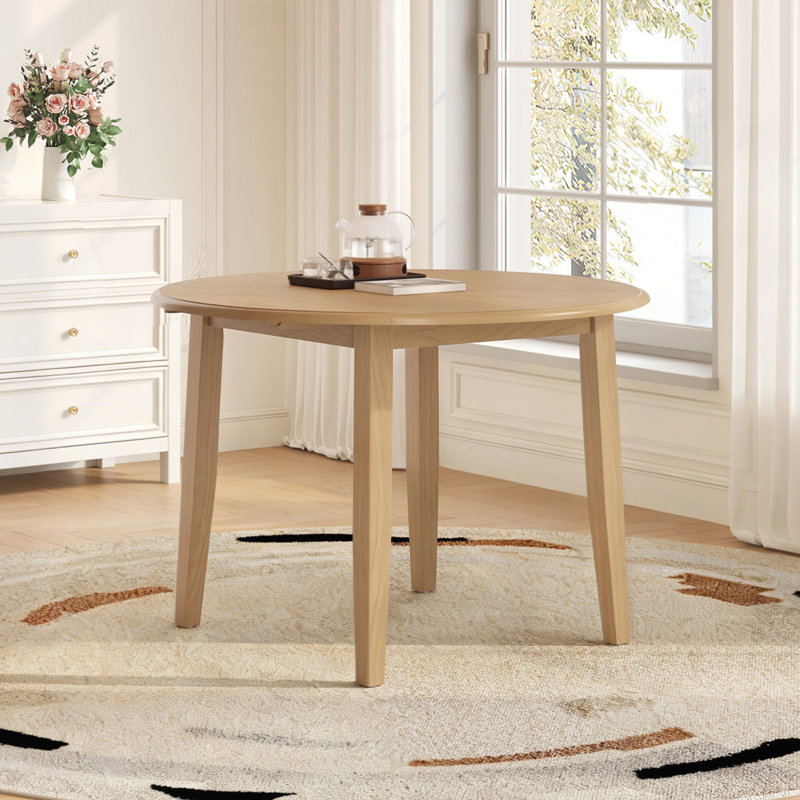 Extendable Round Dining Table with Adjustable Size