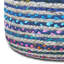 Pouf rond en jute et coton bleu tissé à la main 20 pouces Margo