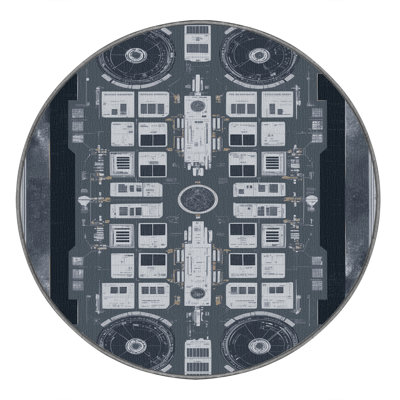 Machine Washable Space Gray Area Rug