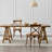 Simple log-style large rectangular solid wood dining table-716444357