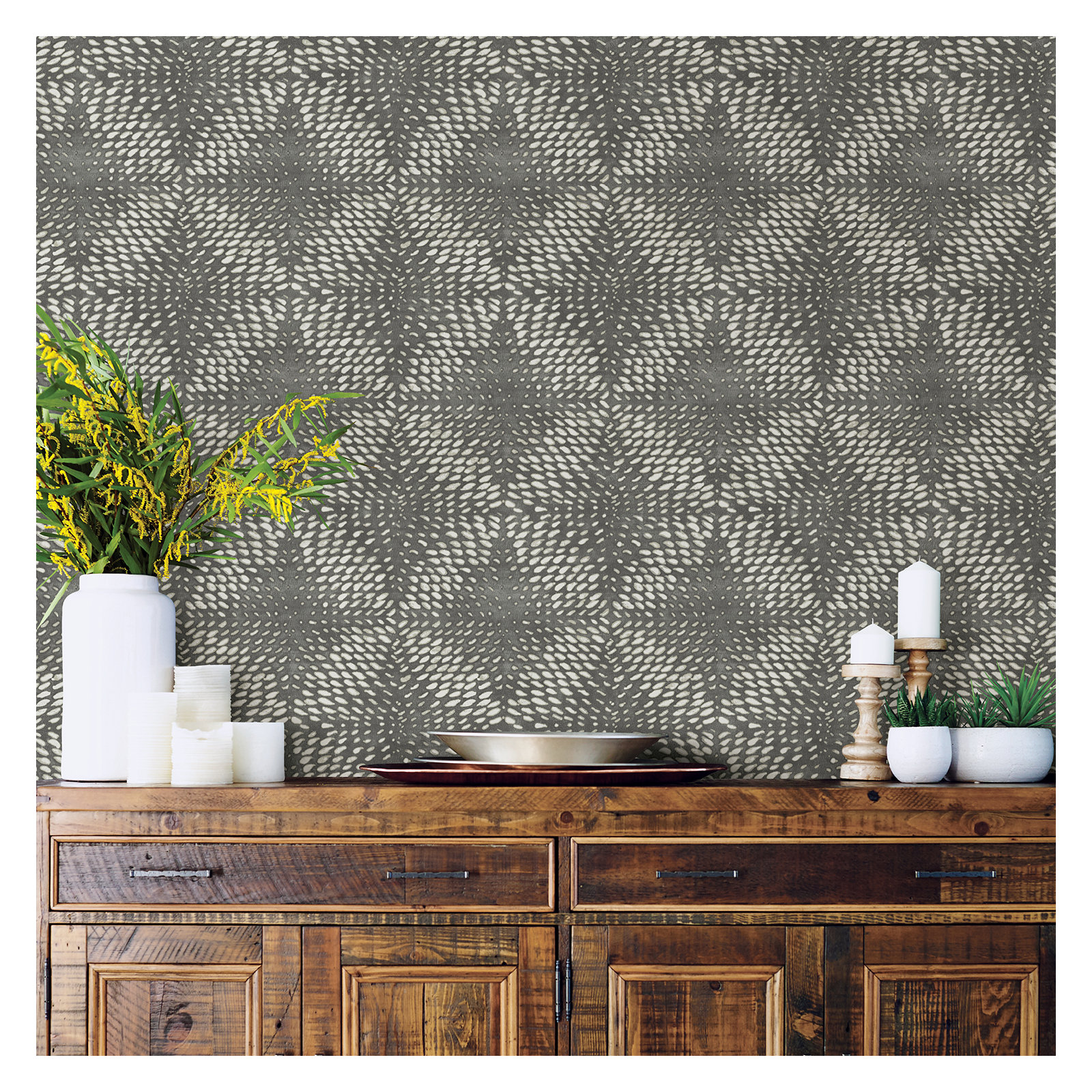 Bardwell Geometric Roll, Pewter