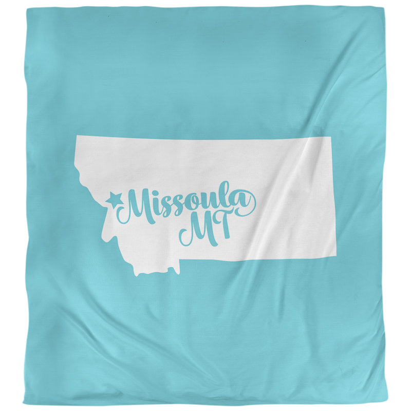 Housse de couette missoula montana, Polyester brossé, Housse de couette pour très grand lit, Bleu sarcelle